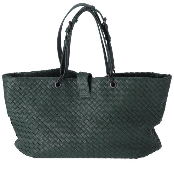 BOTTEGA VENETA Capri Tote Bag Dark Green Leather - Picture 4 of 9
